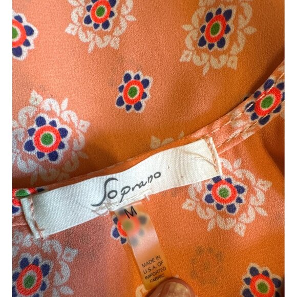 Soprano Peach Boho Tank Top Made in USA Size Medium - Picture 3 of 3